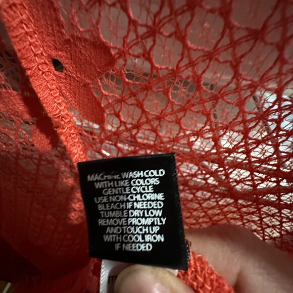 Torrid size 2 coral floral lace 3/4 sleeve open cardigan kimono tunic - Picture 6 of 9